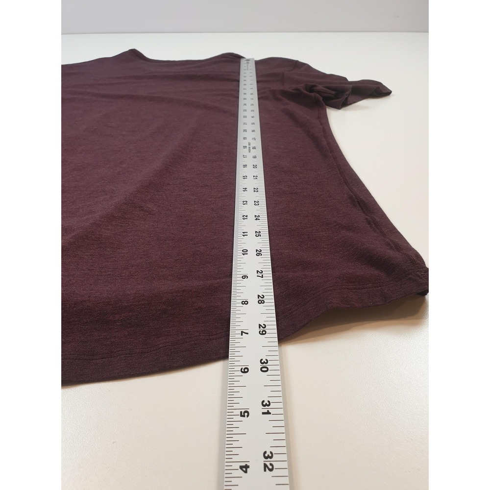 Lululemon Shirt Men's Large Maroon Crew Lightweight Soft Tee Top - Picture 7 of 10